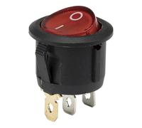 KCD1-102N-5 Perforate Diameter 20 Mm 3 Pin ON - OFF Round Rocker Switch With Light 220V 12V 10Pcs(Red,12V LED color ray)