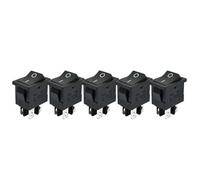 KCD1-104 Plastic LED Rocker 6A 250VAC 4 Pin On Off DPST 12V 220V Red Black Latching Power Switch 15x21mm 5/10Pcs(5pcs Black,NO Light)