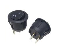 KCD1-105 Diameter Small Round Boat Rocker Black Mini White Red 2 Pin ON-OFF Switch 5Pcs(2Pin Black Black)
