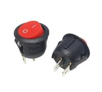 KCD1-105 Diameter Small Round Boat Rocker Black Mini White Red 2 Pin ON-OFF Switch 5Pcs(2Pin Red Black)