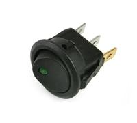 KCD1 10A 12V 220V Rocker Switch Round ON/OFF SPST 1Pcs(Green,12 V)