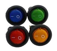 KCD1-2 12V 220V Round Rocker Dot Toggle Switch SPST ON/OFF Electric Controls 1Pcs(KCD1-2 Green 3pin,220 V)