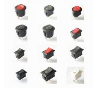 KCD1 2PIN 3PIN On/Off Round/Square Plastic Rocker Switch DC AC 6A/250V 1pcs(S114,2pcs)