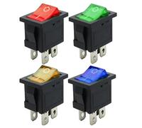KCD1 ON-OFF 15 * 21mm 4pin Type 6A 250V 10A 125V Rocker Power Switch 1Pcs(Blue 4pin 15X21mm)