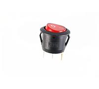 KCD1 Round Red,Yellow and Blue Green 3Pin SPDT ON/Off Rocker Power Switch AC 125V/10A 250V/6A with Light Switches (Color : Red, Size : 220V)