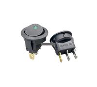 KCD1 ship type switch round 12V 220V with lamp LED lamp 3-pin, 2- Position rocker 16A ship type power SPST switch 1pcs IDGTTLDF(Green 12V)