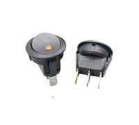 KCD1 ship type switch round 12V 220V with lamp LED lamp 3-pin, 2- Position rocker 16A ship type power SPST switch 1pcs IDGTTLDF(Yellow 220V)