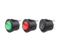KCD1 Switch 2Pin 3Pin 2Position 3Position 20mm Lights Rocker On Off Round 5Pcs(2P-3pins-black)