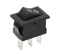 KCD11 Mini Rocker Switch, 10x15mm, ON-OFF/ON-OFF-ON, 2-3 Pin, 250VAC 3A/125VAC 6A (3pin ON-OFF black)