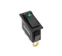KCD3 220V ON/OFF SPST Rocker Switch Single Pole Single Throw 2 3 Position 20A 125VAC With LED Light(Green cat eye,1PCS)