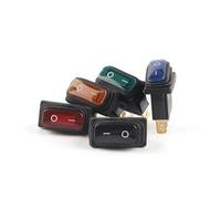 KCD3 35x17.5mm 2/3Pin Waterproof Rocker Switch 15A 250V/20A 125V Electrical Equipment With Light Boat Power Rocker Switch IDGTTLDF(2Pin Black)
