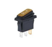 KCD3 5pcs 3 Pin 12V 220V LED Light 20A On/Off Rectangular Long Rocker Switch IP67 Car Dashboard Ship Type IDGTTLDF(Yellow,5PCS_12V)