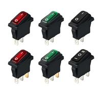 KCD3 IP67 ON/OFF ON-OFF-ON 3Pin 2/3 Position 15A 250VAC Rocker Switch 10Pcs(Black 2Pin 2position)