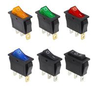 KCD3 ON-OFF ON-OFF-ON 2 Position 3Pins With Light Power Rocker Switch 16A 250V / 20A 125V AC 1Pcs(3PIN Red White)