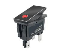 KCD3 Rocker Switch ON-OFF 2 Position 4Pin Series With Light Switch 5V24V 6A 2N0 Electrical equipment With Light Power Switch(Green(Black Panel),5-24V)