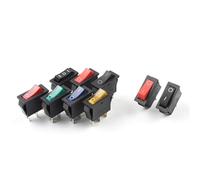 KCD3 With Light Power Switch 10A 250V AC 15A 125V AC 2/3 Pin SPDT KCD3 ON-OFF-ON 2/3 Position Boat Rocker Switch 5Pcs(3P With Yellow Light)