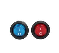 KCD4 12V 5A Red Blue Yellow Green Mini Round Toggle Switch On-off Power Rocker Switch 5Pcs(Blue,CN STANDARD_24V)