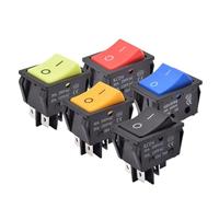 KCD4-201 Push Button Rocker Switch Heavy Duty Latching No Light 20A 30A 250VAC ON OFF DPST Red Green Yellow Black Switch 10Pcs(Yellow Actuator,20A 250VAC)