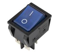KCD4-201N-2 Perforate 30 X 22 Mm 20A 4 Pin ON - OFF Rocker Power Switch With 220V Light 5Pcs(Blue)