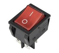 KCD4-201N-2 Perforate 30 X 22 Mm 20A 4 Pin ON - OFF Rocker Power Switch With 220V Light 5Pcs(Red)