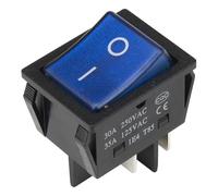 KCD4-201N-3 Perforate 30 X 22 Mm 30A 4 Pin ON - OFF Rocker Power Switch With 220V Light 5Pcs(Blue)