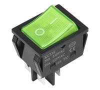 KCD4-201N-3 Perforate 30 X 22 Mm 30A 4 Pin ON - OFF Rocker Power Switch With 220V Light 5Pcs(Green)