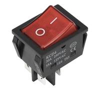KCD4-201N-3 Perforate 30 X 22 Mm 30A 4 Pin ON - OFF Rocker Power Switch With 220V Light 5Pcs(Red)