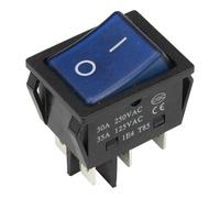 KCD4-202N-3 Perforate 30 X 22 Mm 30A 6 Pin ON - ON Rocker Power Switch With 220V Light 5Pcs(Blue)
