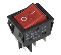 KCD4-202N-3 Perforate 30 X 22 Mm 30A 6 Pin ON - ON Rocker Power Switch With 220V Light 5Pcs(Red)
