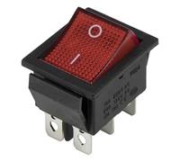 KCD4-202N Perforate 26 X 22 Mm 6 Pin ON - ON Rocker Power Switch With 220V Light 5Pcs(Red)