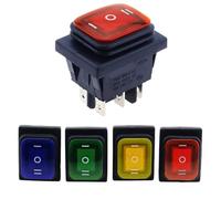 KCD4-203 Heavy Duty 16A 250VAC 30x22 Rocker Switch 6pin DPDT ON OFF ON 12V 220V Red Green LED Light Rocker Switch 4.9 10Pcs(RED LED-01,220V)