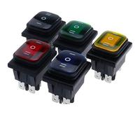KCD4-203 Heavy Duty 16A 250VAC 30x22 Rocker Switch 6pin ON OFF ON 12V 220V Red Green LED Light 1Pcs(7,12 V)
