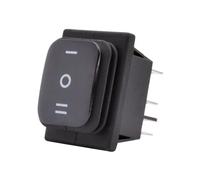 KCD4-203 Heavy Duty 16A 250VAC 30x22mm Waterproof Rocker Push Switch T85 IP65 6pin DPDT ON OFF ON 12V 220V Red Green Blue Light*2pcs(Red with Light,12-24V)