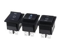 KCD4 25 * 31mm Rocker Switch 6 Pin 3 Position ON-OFF-ON Double Reset/Latch Switch 16A 250V 20A 25A 125VAC 1pcs(Arrow Reset)