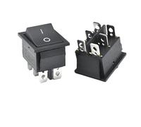 KCD4 25 * 31mm Rocker Switch 6Pin 2 Positions Button Power Switch Black ON OFF 16A 250V 20A 125VAC*5pcs(Black copper)