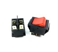 KCD4 25x31mm Big Ship Type Switch Red 4 Pin 2 Position 16A 250V 20A 125VAC ON-OFF Rocker Switch With a red light Industrial Switches