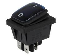 KCD4-2X1N Perforate 29 X 22 Mm 4 Pin ON - OFF Rocker Power Switch With 220V Light 5Pcs(Blue,12 V)
