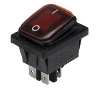 KCD4-2X1N Perforate 29 X 22 Mm 4 Pin ON - OFF Rocker Power Switch With 220V Light 5Pcs(Red,12 V)