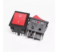 KCD4 30A 250V Rocker Switch 25x31mm ON-OFF ON-OFF-ON 6PIN With Light Power 1Pcs(6P2T red)