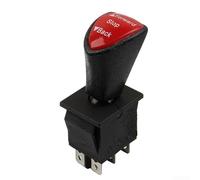 KCD4-604-6P DPDT 6-Pin Latching Slide Rocker Switch, 3-Position (Forward-Stop-Back), 125V 250V 20A, Black