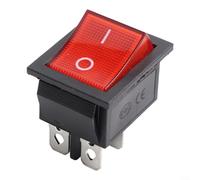 Kcd4 Boat Shaped Rocker Switch 16a 250vac With Red Light Indicator 4 Pin High Power Button For Industrial Marine Panel Control Black(with lights)