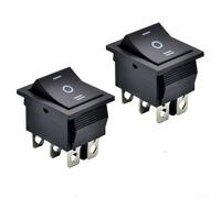 KCD4 Dual Pack Self-Returning 3-Way Rocker Switch Designed for 6-Pin Wiring Applications in Boats and Industrial Equipment