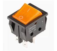 KCD4 Electric Welding Machine Switch Rocker 25x31mm ON-OFF 2 Position Switch 30A 250V 4PIN With Light 1Pcs(4P2T yellow light)