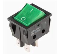 KCD4 Electric Welding Machine Switch Rocker 25x31mm ON-OFF 2 Position Switch 30A 250V 4PIN With Light 1Pcs(4P2T green light)