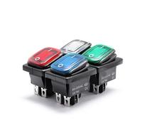 Kcd4 Heavy Duty Four Foot On Off Sliver Contact Point Copper Pin Green Red Led Lamp 220v 30A Rocker Switch 10Pcs(Green,48v)