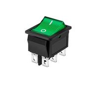 KCD4 Rocker Switch 2/3 Position 4 Pins / 6 Pins Electrical Equipment With Lamp Power Switch 16A 250VAC/ 20A 125VAC 10Pcs(KCD4-202N Green)