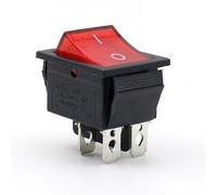 KCD4 Rocker Switch 4Pin/6Pin 25x31mm With Light Two Levels 16A/20A Snap-in High Current ON/OFF 5Pcs(K021c070-Red4Pin LED)
