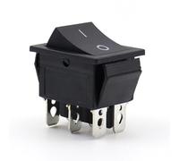 KCD4 Rocker Switch 4Pin/6Pin 25x31mm With Light Two Levels 16A/20A Snap-in High Current ON/OFF 5Pcs(K021g068-Black 6-Pin)