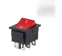 KCD4 Rocker Switch 6 Pins 16A 250VAC/ 20A 125VAC Push Button Green Red Light ON-OFF 5pcs(Red)