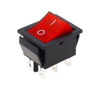 KCD4 Rocker Switch Power Switch 2 Position/ 3 Position 6 Pins Electrical Equipment With Light Switch 16A 250VAC/ 20A 125VAC 10Pcs(Red)